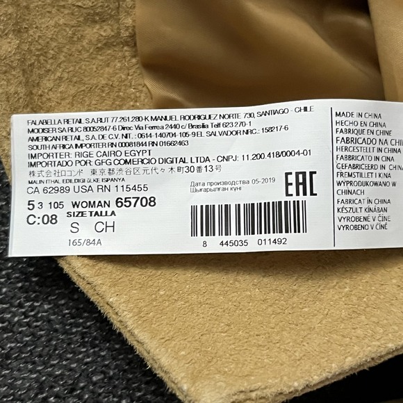 MNG Mango Leather Jacket Womens XS Tan Suede Belted Snap Front Shacket 53065708 - Picture 14 of 16